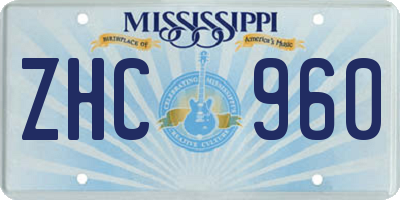 MS license plate ZHC960