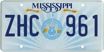 MS license plate ZHC961
