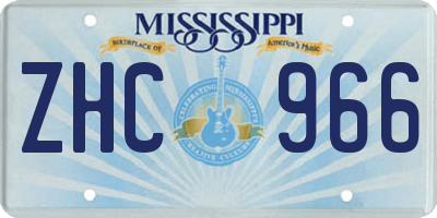 MS license plate ZHC966