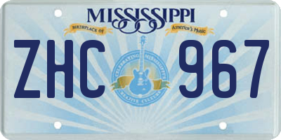 MS license plate ZHC967