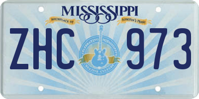 MS license plate ZHC973