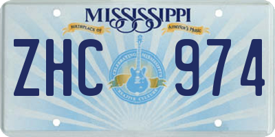 MS license plate ZHC974