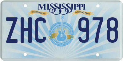 MS license plate ZHC978