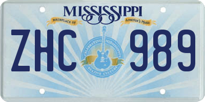 MS license plate ZHC989