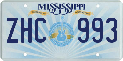 MS license plate ZHC993