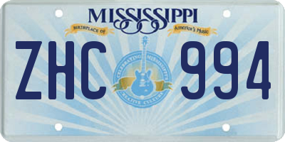 MS license plate ZHC994