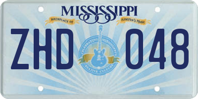 MS license plate ZHD048
