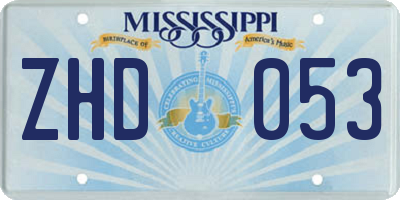 MS license plate ZHD053