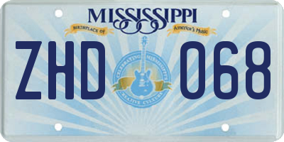 MS license plate ZHD068
