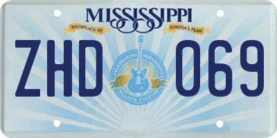 MS license plate ZHD069