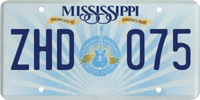 MS license plate ZHD075