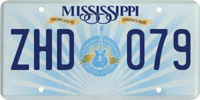 MS license plate ZHD079