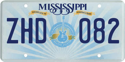 MS license plate ZHD082