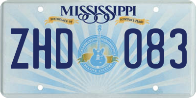 MS license plate ZHD083