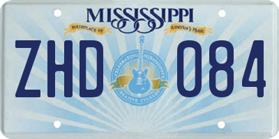 MS license plate ZHD084