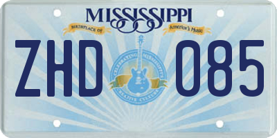 MS license plate ZHD085