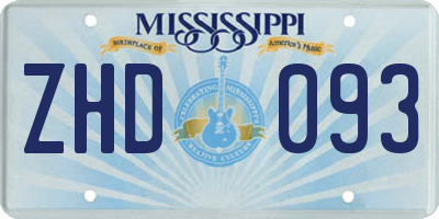 MS license plate ZHD093