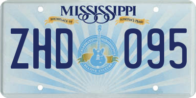 MS license plate ZHD095