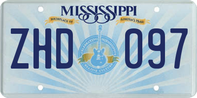 MS license plate ZHD097