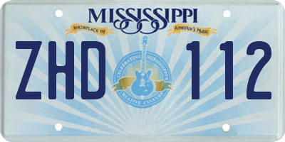 MS license plate ZHD112