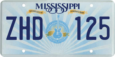 MS license plate ZHD125