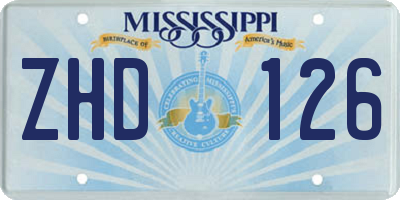 MS license plate ZHD126