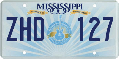 MS license plate ZHD127