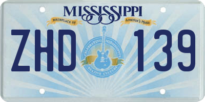 MS license plate ZHD139