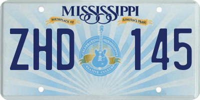 MS license plate ZHD145