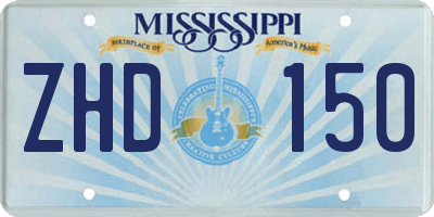 MS license plate ZHD150