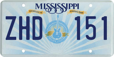 MS license plate ZHD151