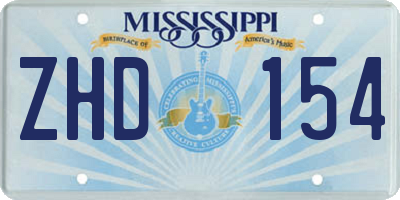 MS license plate ZHD154