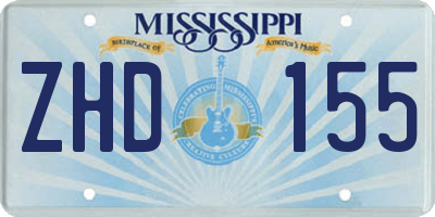 MS license plate ZHD155
