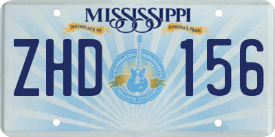 MS license plate ZHD156