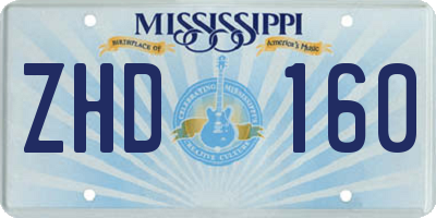 MS license plate ZHD160