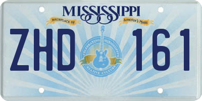 MS license plate ZHD161