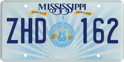 MS license plate ZHD162