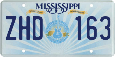 MS license plate ZHD163