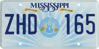MS license plate ZHD165