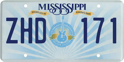 MS license plate ZHD171