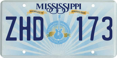 MS license plate ZHD173