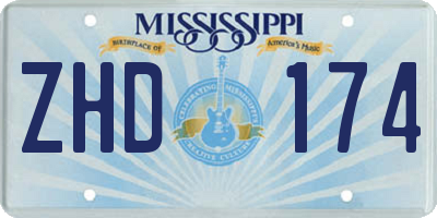 MS license plate ZHD174