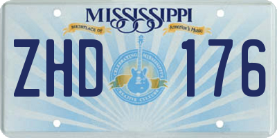 MS license plate ZHD176