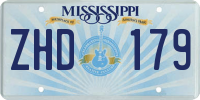 MS license plate ZHD179
