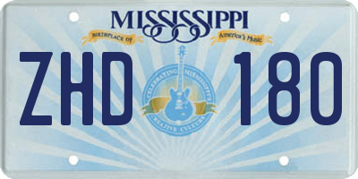 MS license plate ZHD180