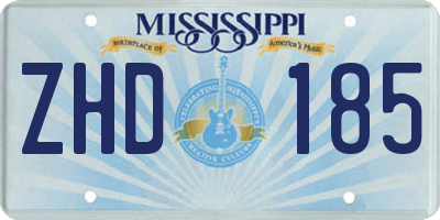 MS license plate ZHD185