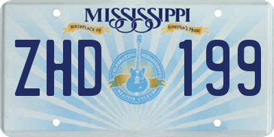 MS license plate ZHD199