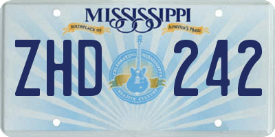 MS license plate ZHD242