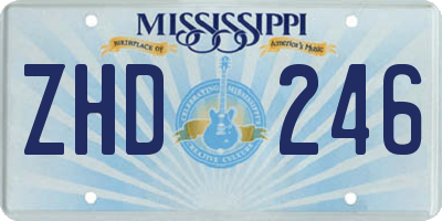 MS license plate ZHD246