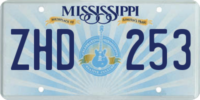 MS license plate ZHD253